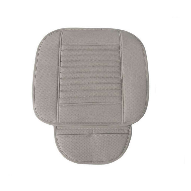 Set of 2 Car Front Seat Covers Universal PU Leather Mat Seat Cushion with Storage Pockets for Car SUV Truck, Gray