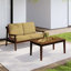 Ensemble de patio d'extérieur pour deux personnes en teck avec coussins et table basse Marlo-668099478-668099472