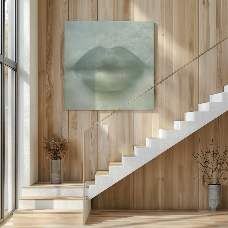 Whispered Kiss Green, grande impression sur toile, H 48 po x l 48 po