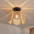 11.8” Six-petaled Woven Rattan Semi Flush Mount