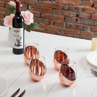 Dyun 18 oz. Stemless Wine Glass Set