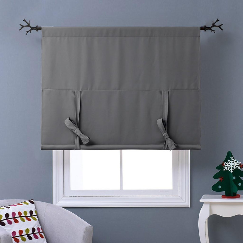  Tie Up Curtains for Windows - Blackout Small Kitchen Bathroom Window Treatment Curtain Shade for Thanksgiving (1 Piece)