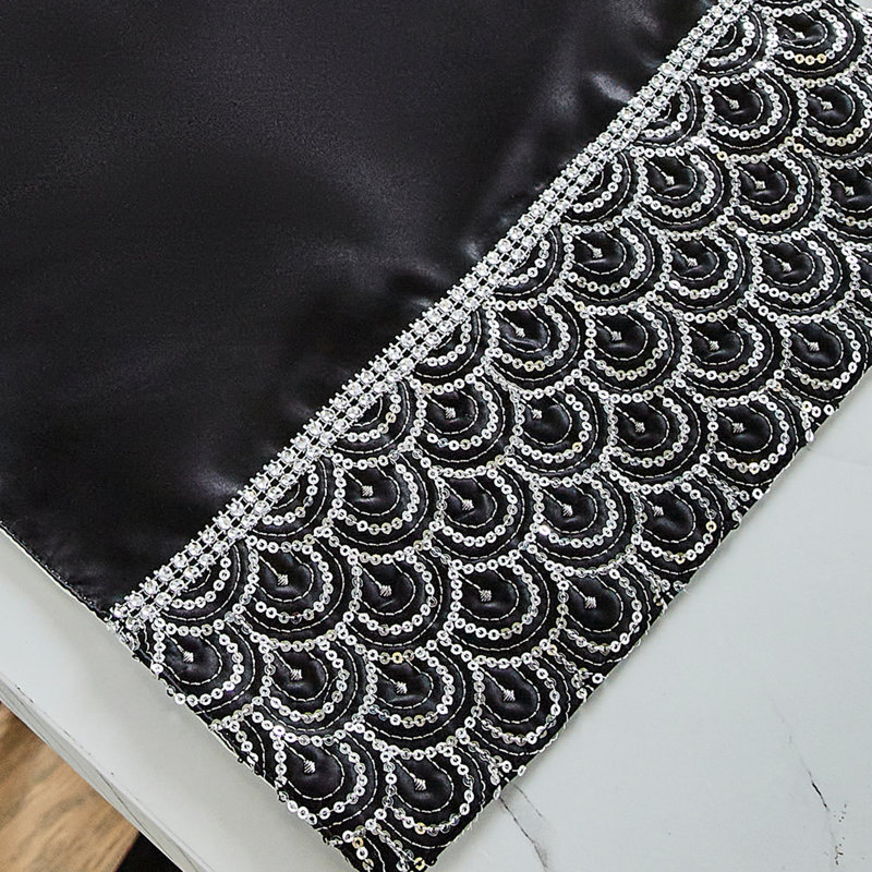 Deco Sequin Dining Place Mat 4 Pack, Black
