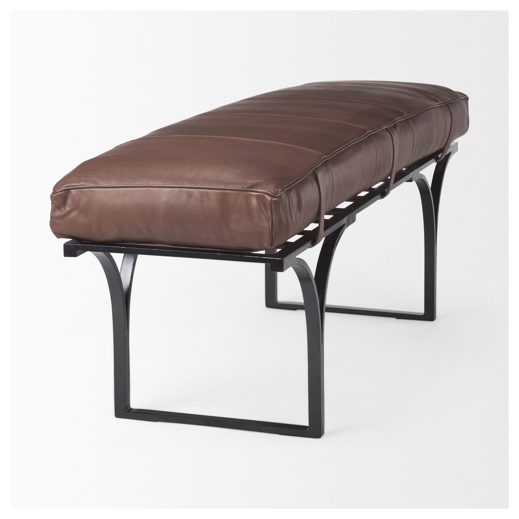 Magnolia Bench, Cocoa Genuine Leather