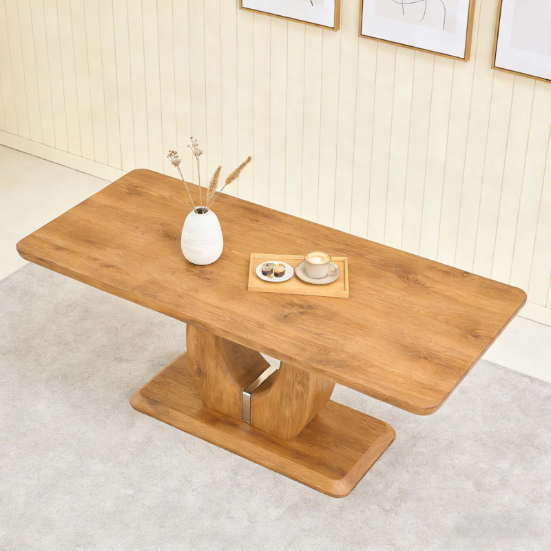 Simple Luxury Rectangular Coffee Table, Versatile for Study, Work, and Dining with Durable MDF Construction