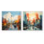 Paysage urbain d'Atlanta, coucher de soleil I - ensemble de salon d'art mural d'Atlanta, 2 pièces-752202516-752202515