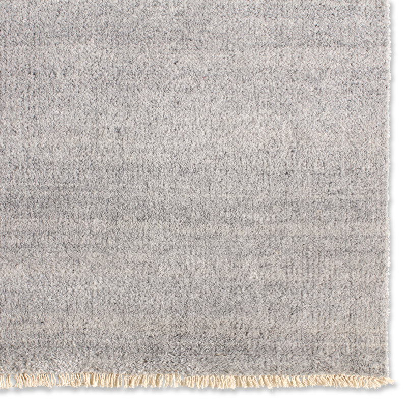 Jaipur Living Origin Hand-Knotted Solid Light Gray Area Rug (10'X14'), Rectangle 10' x 14'