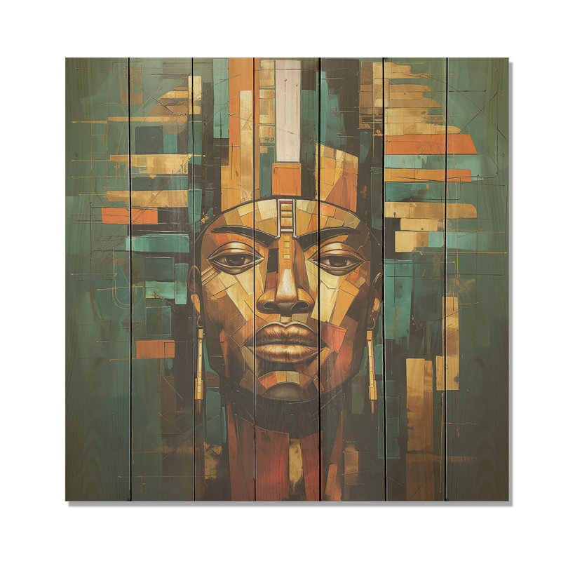 Masque africain, royauté du Bénin IV - Masque africain sur bois, H 36 po x l 36 po
