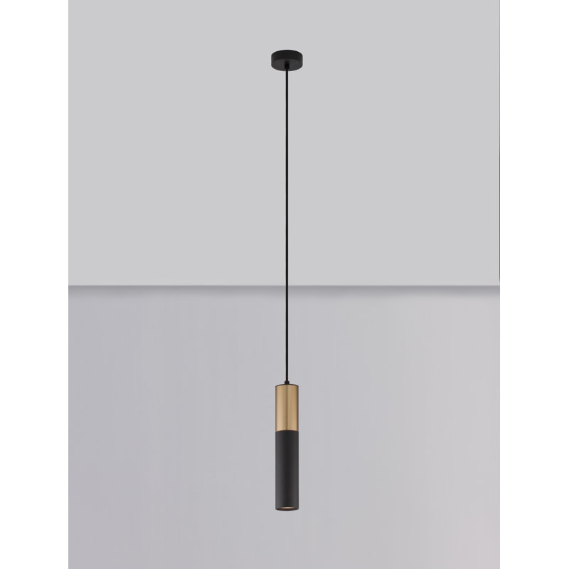 POGNO 1 - Light Black/Gold Cylinder Pendant