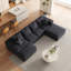 Ensemble de canapé modulaire rembourré en chenille moderne, canapé modulaire en L avec 6 coussins pour des agencements de salon flexibles-1307316494