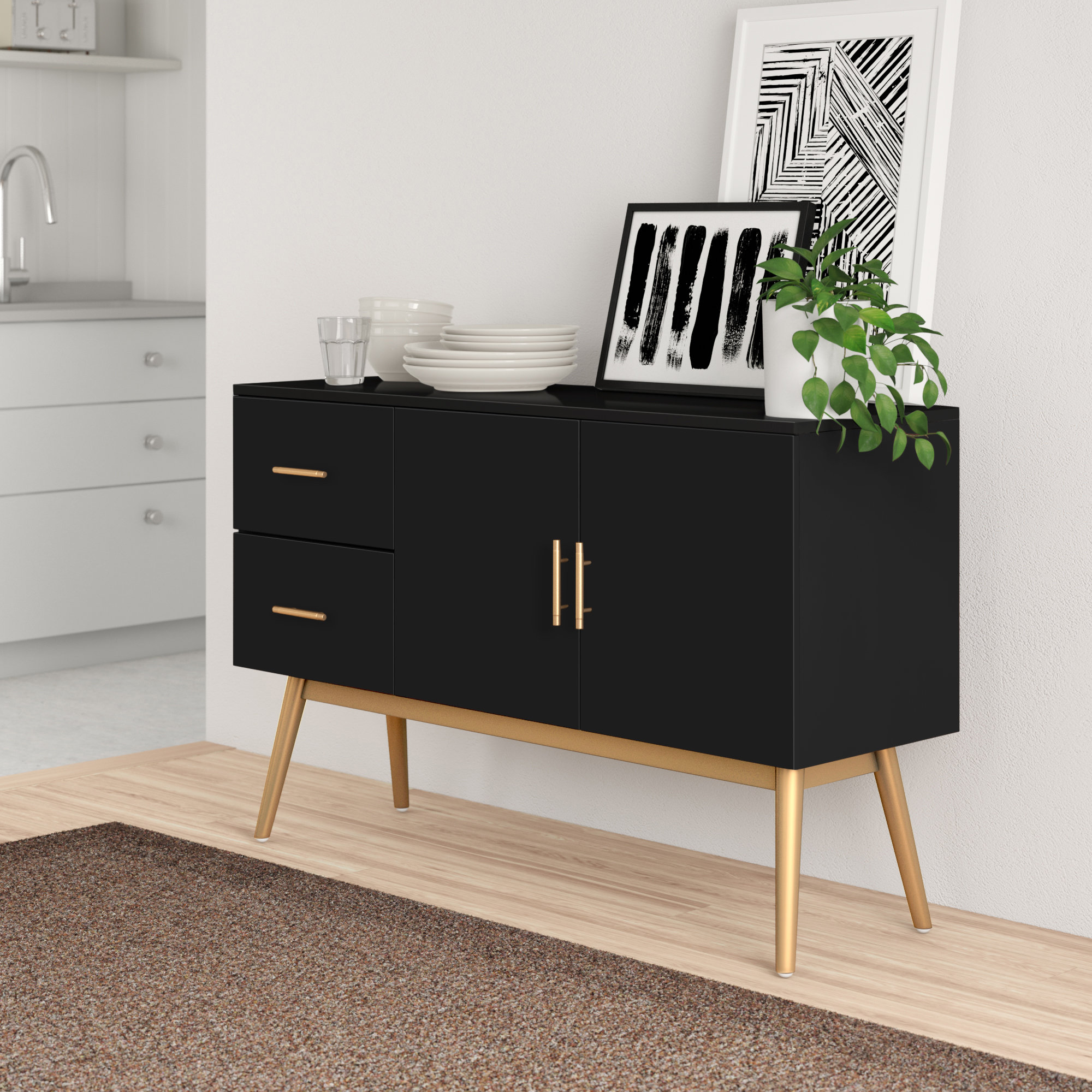 Small buffet table with drawers discount