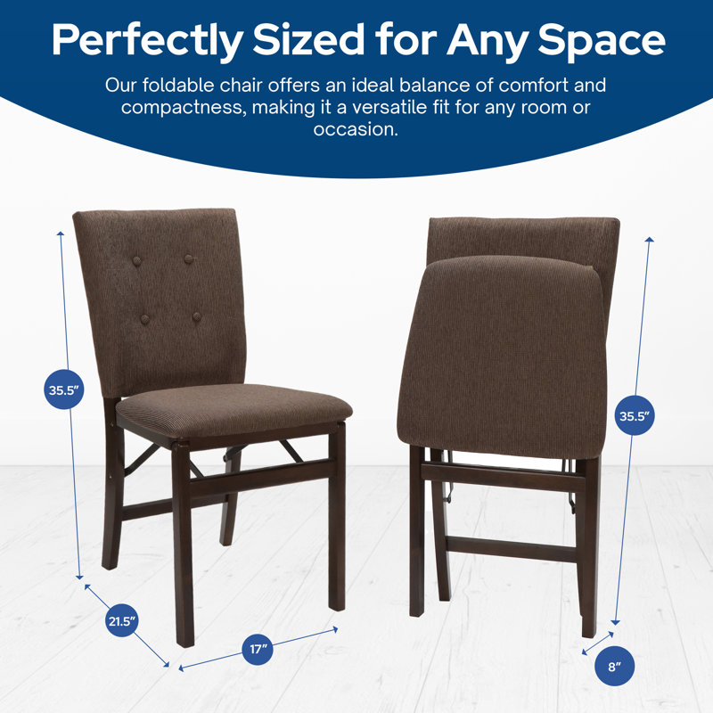 Stakmore Parson's Upholstered Back Folding Chair, Espresso Frame with Jax Fabric, Jax