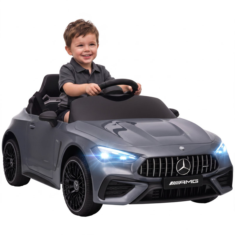 HOMCOM Kids Electric Car Licensed Mercedes AMG, 12V Ride On Car, Grey
