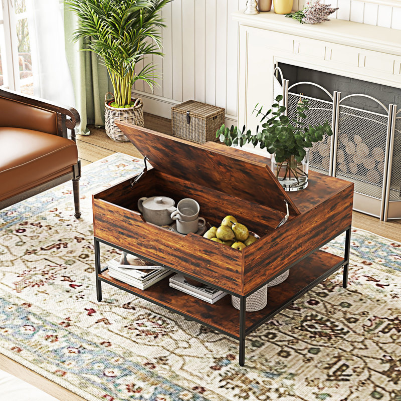 Flip-Top Coffee Table With Storage