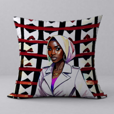 Pillow New ManosMorenas Vibrant Character & Patterns/ size 18"x18"