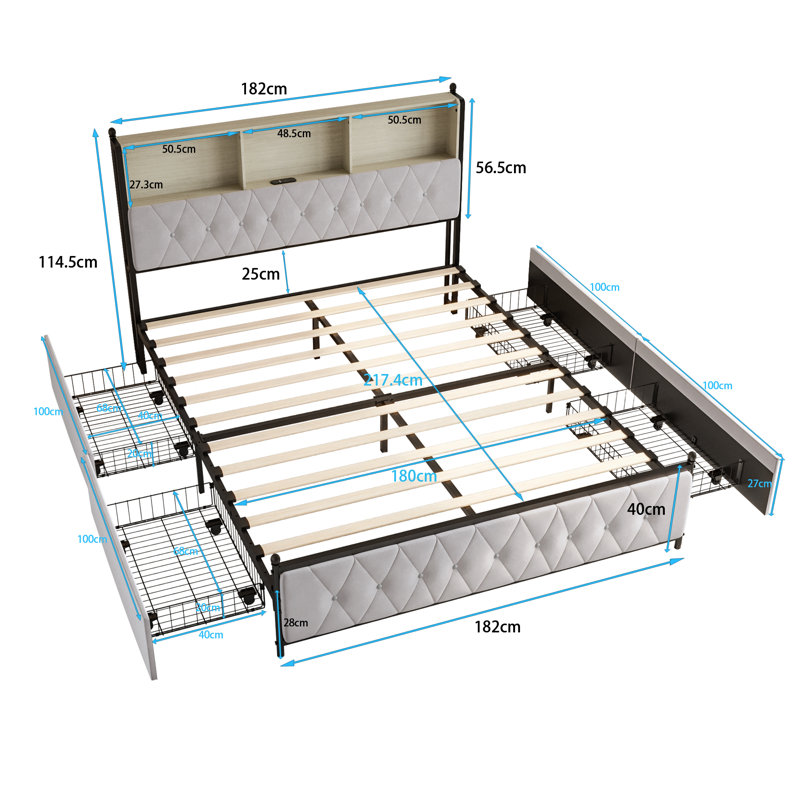 Castilloux Bed, 180 x 200cm