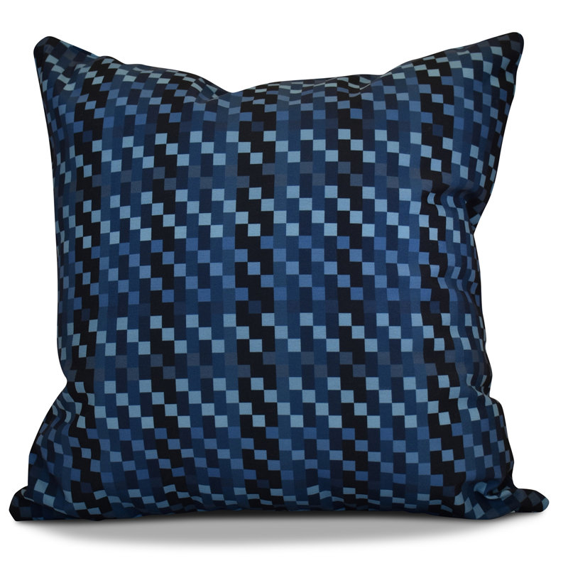 Housse et insert de coussin carré Flora and Fauna Mad for Plaid, Bleu