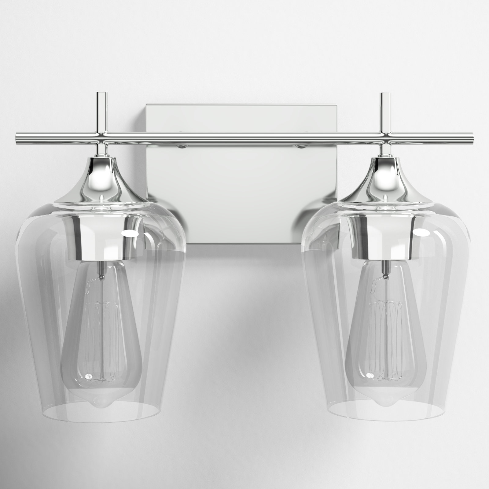 Breena 2 Light Transparent Dimmable Vanity Light, Polished Chrome