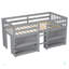Lit mezzanine simple pour lit simple avec tablettes à deux niveaux et lumière DEL