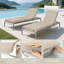 Ensemble de coussins de chaise longue d'extérieur 72 po x 23,6 po comprenant 2 coussins de remplacement pliables pour meubles de patio-2032430595