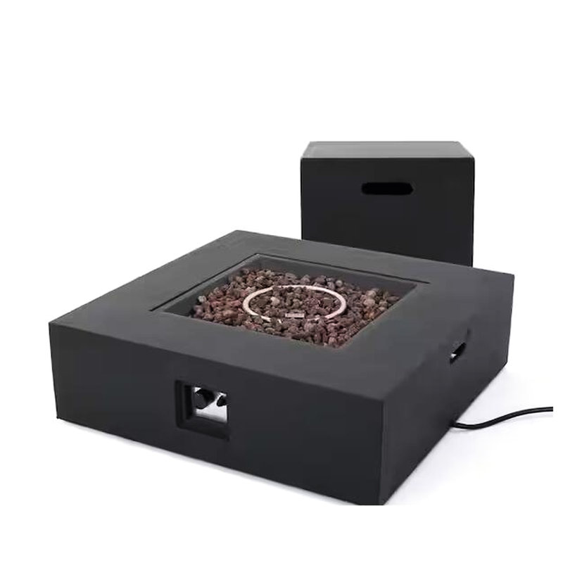 50,000 Fire Table - Square Tank For Outdoor Use, No Assembly, Dark Gray Slightly Grey Tank, Assembly Required