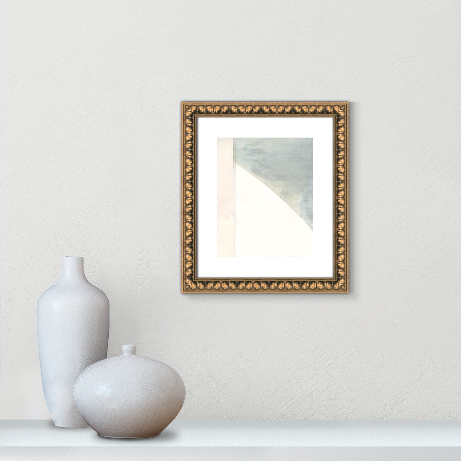 In Neutral I - Painting Print, Gold Bead Framed Paper, 15" H x 13" W x 1.13" D