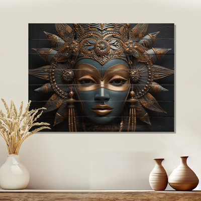 Black Mende Beauty Woman Mask - Masque africain sur bois