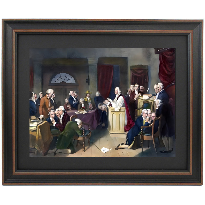 «Premier Congres Continental At Prayer» encadré par Tompkins Harrison Matteson, H 17 po x l 24 po
