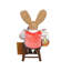 Artist Bunny Figurine