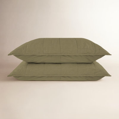 French Linen Box Stitch Quilted Sham Set