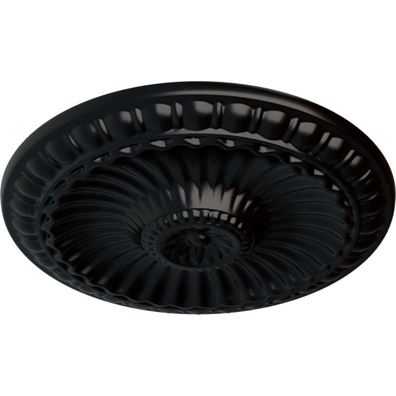 Médaillon de plafond H 11,25 po x l 11,25 po x P 0,875 po Linus, Noir de jais