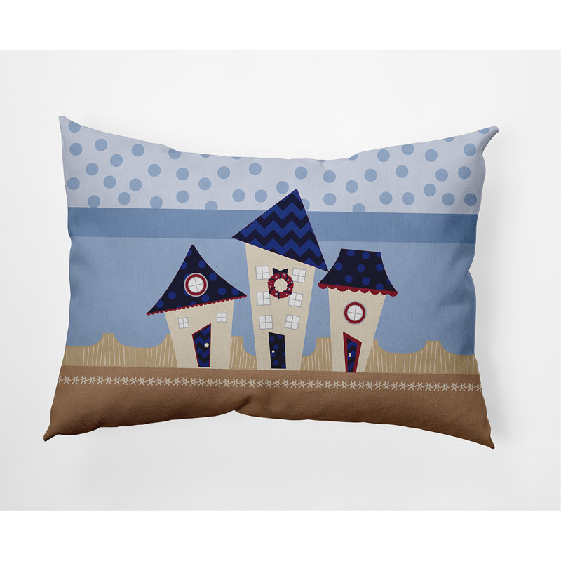 Coussin rectangulaire intérieur / extérieur Coastal Christmas, Bleu
