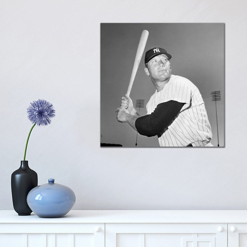 Mickey Mantle (1931-1995) - Wrapped Canvas Print, 45.72 cm H x 45.72 cm W x 1.91 cm D