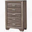 Commode de chambre 5 tiroirs délavé taupe