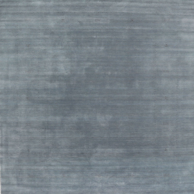 Tapis gris contemporain Larae, Carré 7 pi