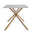 Table de salle à manger 55,1 po rectangulaire en placage de bois blanc avec 6 chaises d'appoint en tissu