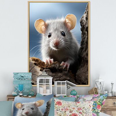 " White Cute Rodent Portrait II "