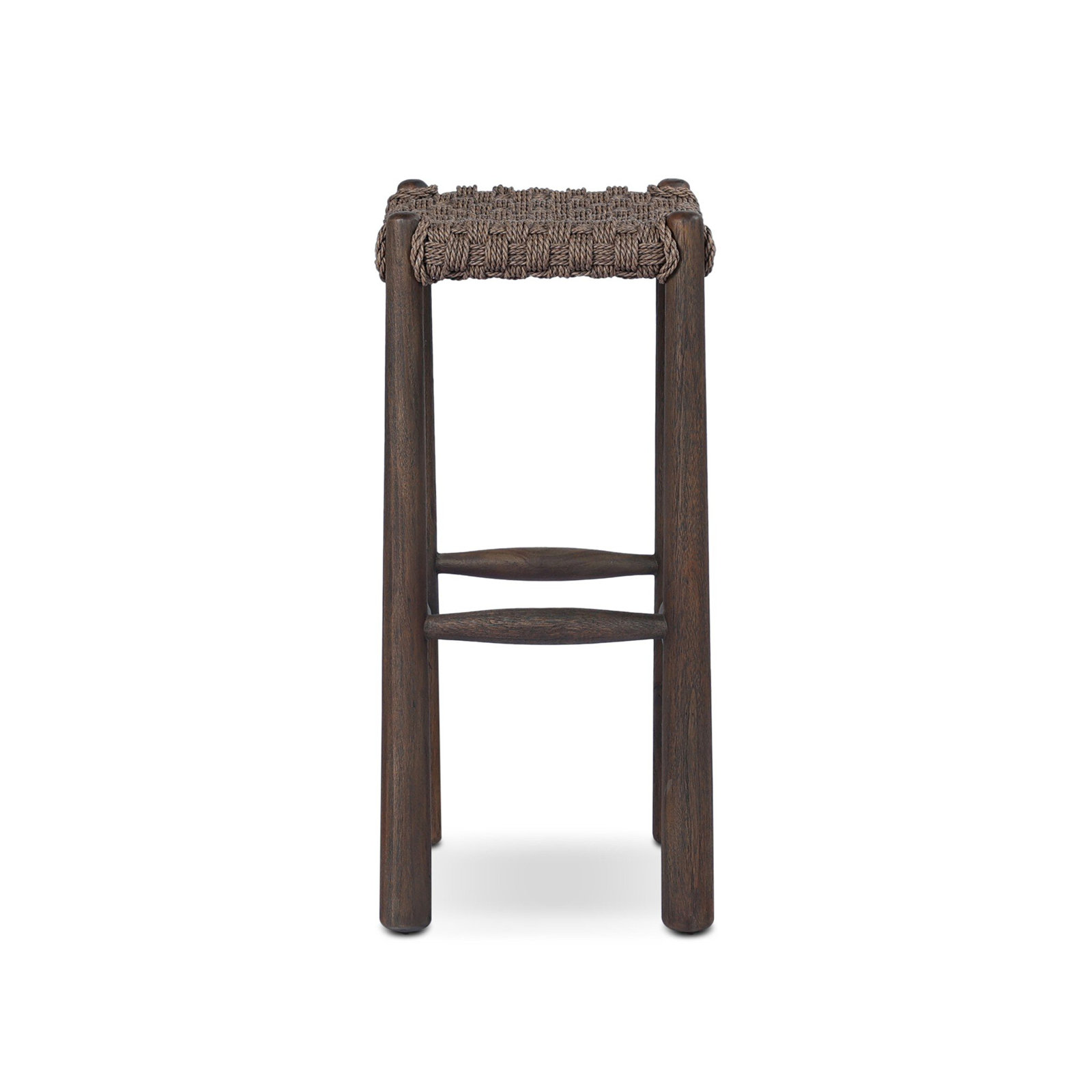 Savio Outdoor Stool-Dark Textured Woven-Counter, 30", Brown