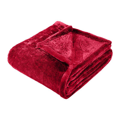 Nile Mills Solid Plush Fluffy Fleece Blanket