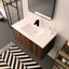 Meuble-lavabo à fixation flottante 36 po avec porte à fermeture en douceur et 2 portes Modern Design