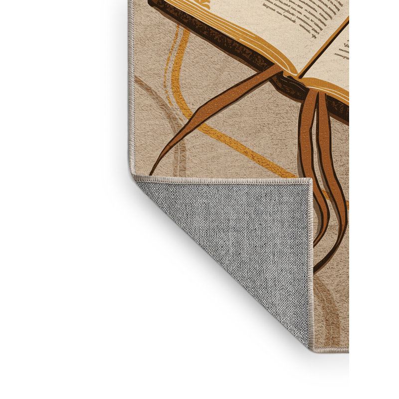 Tapis moderne brun et beige lavable à la machine Abaokoro, 7 x 9