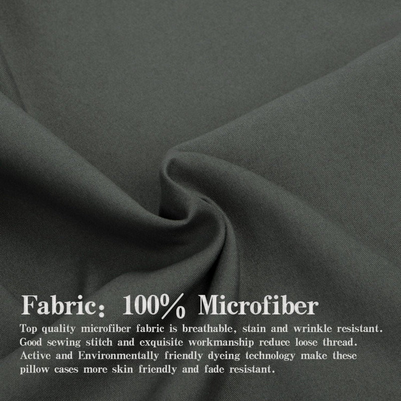 3PC 1800 Series Soft Microfiber Sheet Set, Twin Sheet Set with 1 Pillowcase, Dark Gray