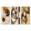 Orbiting Shapes in Sepia Space - Abstract Shapes, impression sur toile 3 pièces-129076118-129076120