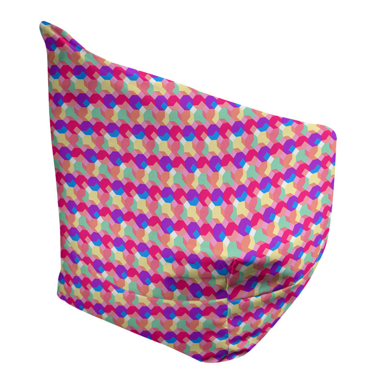 Sac de pois Kitterman, Housse de pouf, H 38 po x l 42 po x P 29 po, Rose / sarcelle