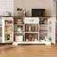 Buffet de style champêtre de 116 cm de large avec tiroir et étagères réglables, meuble de rangement pour cuisine-342289205-446850458