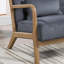 Fauteuil d'appoint 1 pièce gris foncé avec sangles et quincaillerie pour un look moderne en velours côtelé doux et moderne