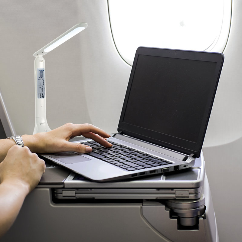 White Cordless Adjustable LED Task Lamp with Digital Display