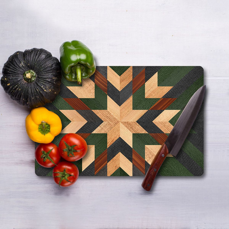 Planche à découper en verre trempé de qualité supérieure Flourish, 9,8 x 13,8 pouces | Pieds en silicone 100% antibactériens, faciles à nettoyer et antidérapants | Cuisine durable indispensable pour une préparation sécuritaire des aliments, design élégant et fonctionnel