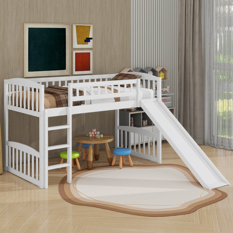 Lit mezzanine simple avec glissoire et échelle