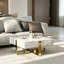 Ensemble de tables basses Luxury Gold Nesting, ensemble de tables basses en faux marbre blanc